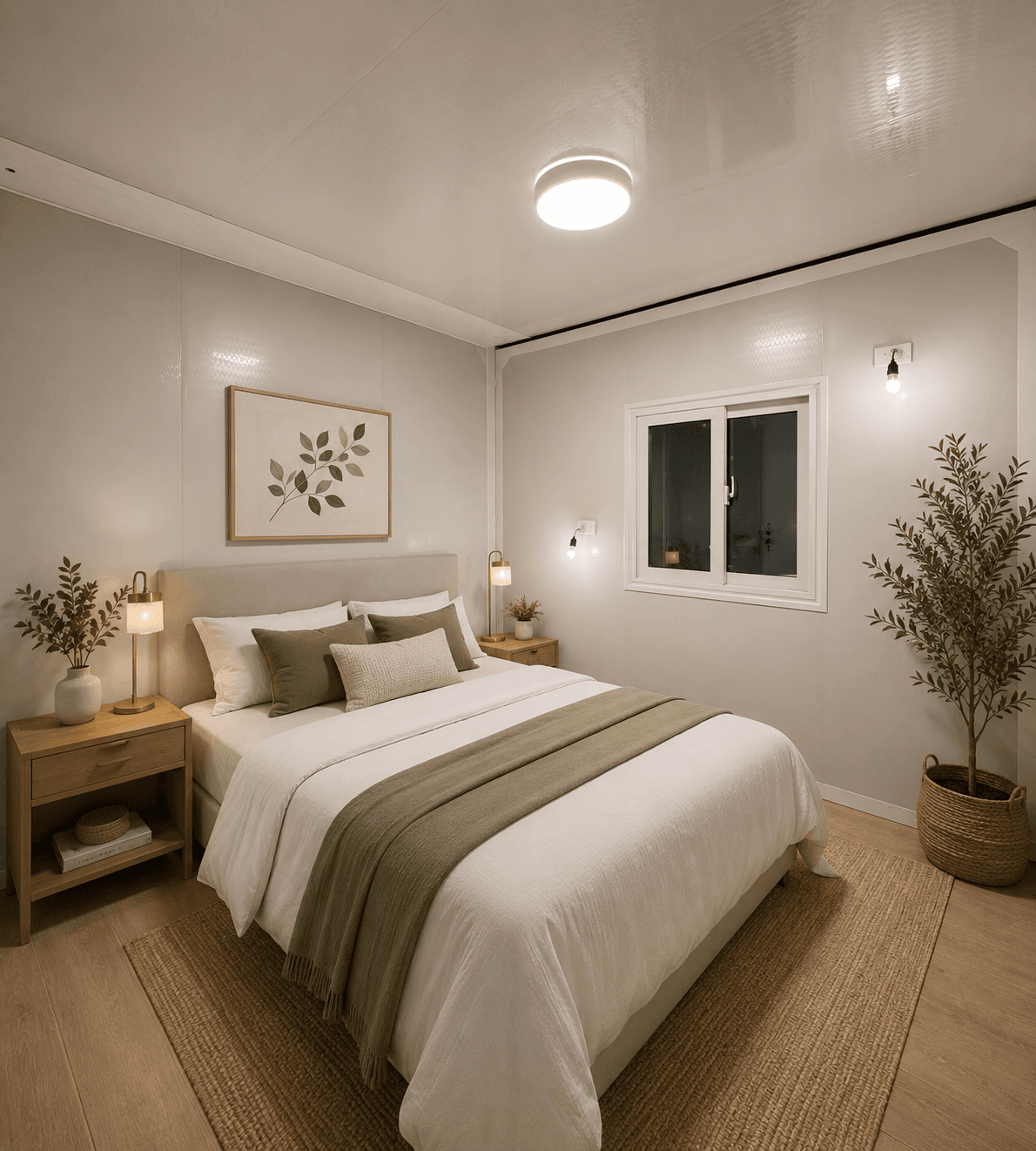 Comfortable bedroom with refined detailing